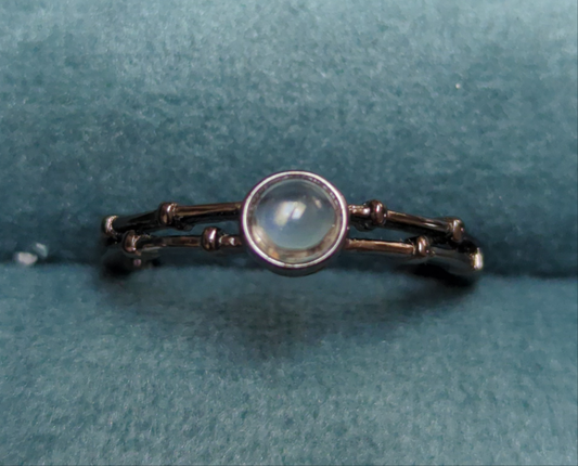 Moonstone black ring s925