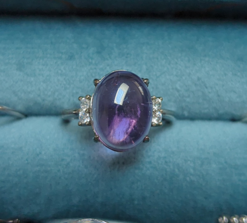 Fluorite silver ring