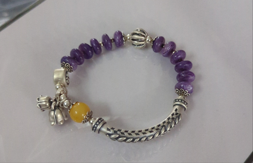 Charoite with Silver 999 accents