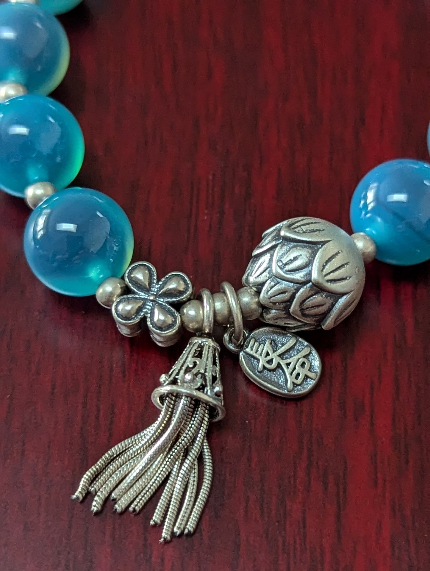 Blue candy agate with 925 Sterling silver accents